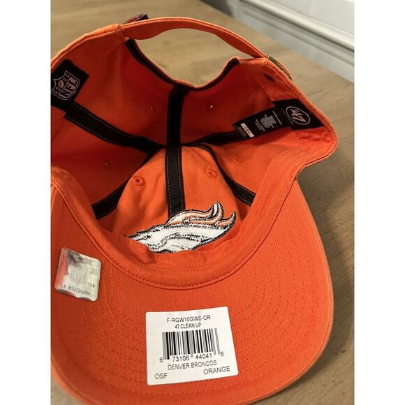 Denver Broncos 47 Brand Clean Up NFL Adjustable Snap Back Dad Hat Cap Orange - Picture 5 of 5